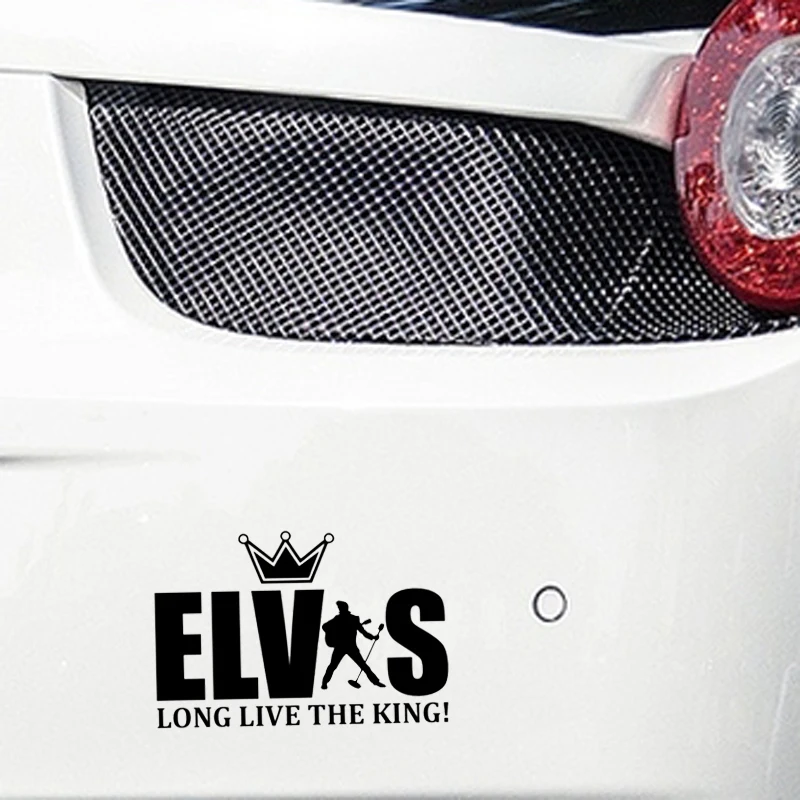 Volkrays Asmenybės Automobilių Lipdukas Elvis Presley, tegyvuoja Karalius Priedai Atspindintis Vinilo Decal Juoda/Sidabrinė,9cm*14cm