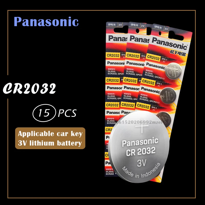 15vnt originalus, visiškai naujas akumuliatorius skirtas PANASONIC cr2032 3v mygtuką ląstelių monetos baterijas žiūrėti kompiuterį cr 2032