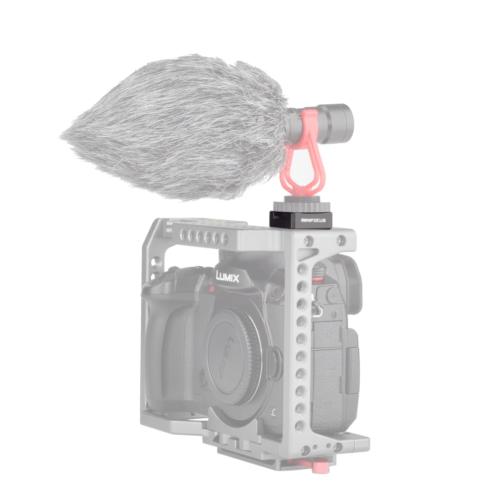 DSLR Fotoaparatas Apkabos Vlog Įrenginys Šaltas Batų Mount Adapteris Mikrofonas LED Šviesos Stebėti 