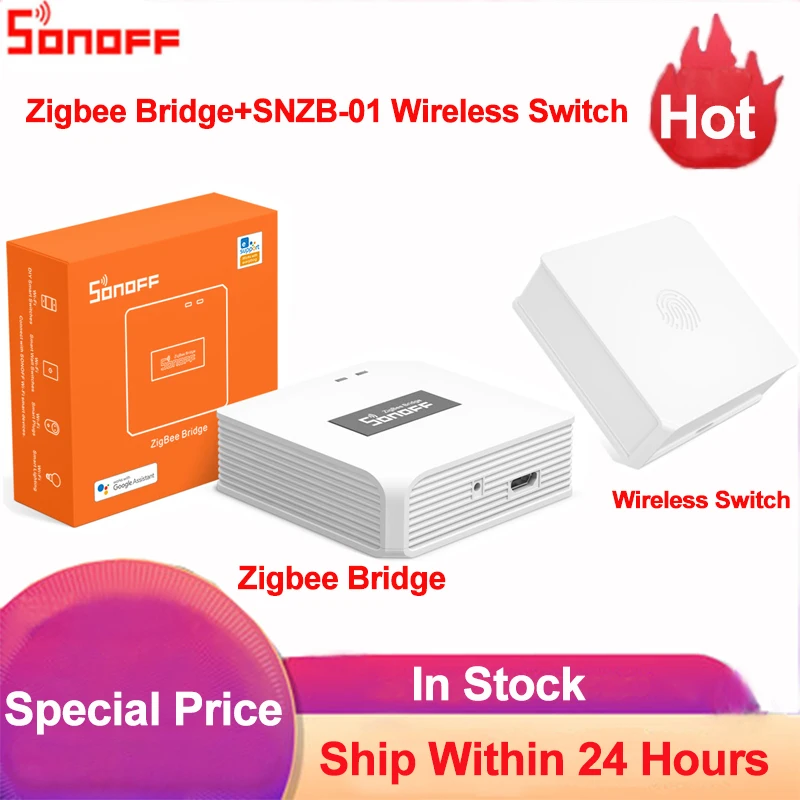 Sonoff Zigbee Tiltas Smart Home Zigbee Hub SNZB-01 Zigbee Bevielio ryšio Touch Smart Switch Dirbti su Zigbee Tiltas Per Ewelink APP