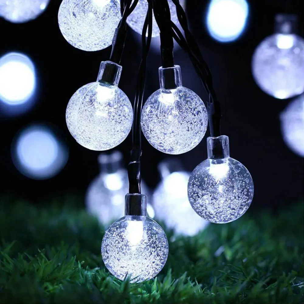 WorldSky Saulės String Šviesos Lauko Spalvotų 30 LED Krištolo Rutulį Kalėdų Eglutės Sodas Šalis Dekoro Svajonių Fėja Lempos