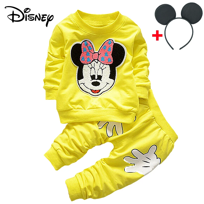 Disney Mickey Merginos Kūdikį Aprengti Pavasarį, Rudenį Animacinių Filmų Triušis Hoodies Ziajać Kalėdų Przybornik Vaikas Bebes Bėgiojimas Kostiumai Sportiniai Kostiumai