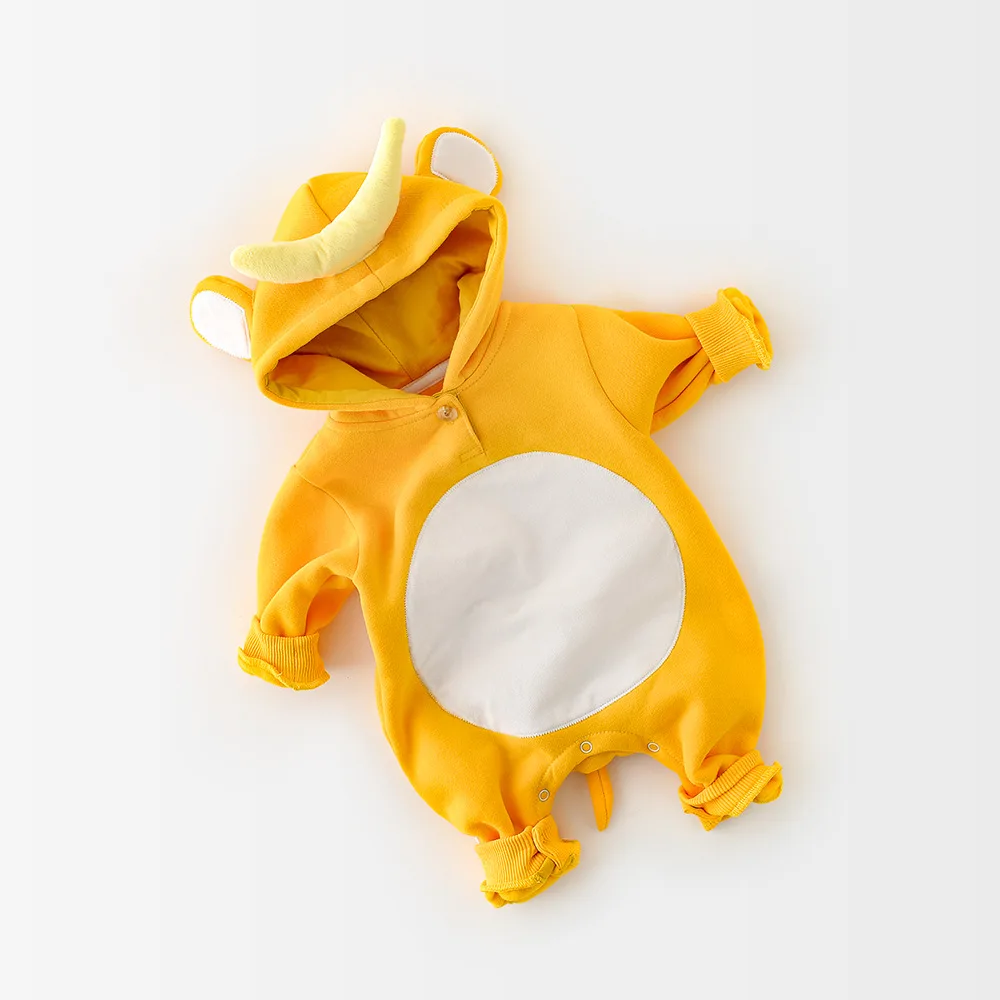 MILANCEL 2020 m. žiemos naujas kūdikiams kailio pamušalu kūdikių berniukų drabužiai bananų hoodies kostiumas