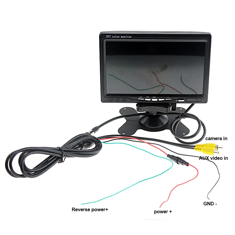 TEXOSA 7 Colių 12V TFT LCD Screen Automobilinis Monitorius galinio vaizdo Ekrano VAIZDO Apsisukimas Galinio vaizdo Atsargine Kamera, Nuotolinio Valdymo
