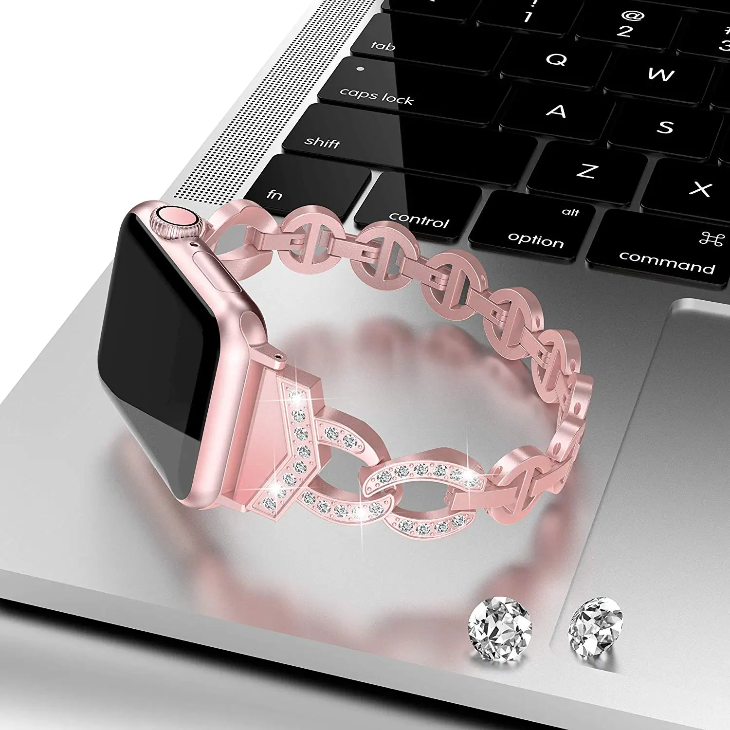 Diamond Nerūdijančio Plieno dirželis Apple Žiūrėti juosta 38mm 42mm 40/44mm Apyrankės moteris watchband už iWatch Serijos 6 SE 5 4 3 diržas
