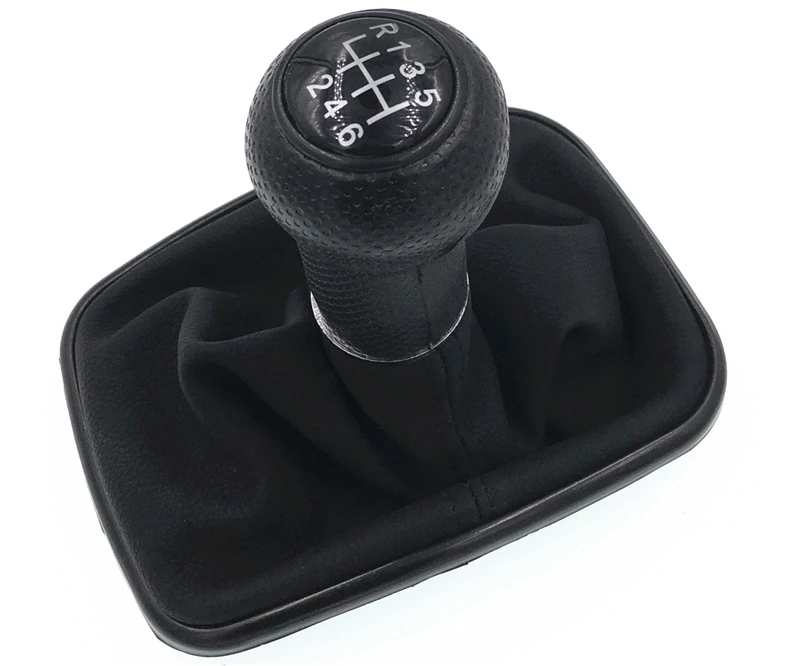 5 6 Greičio Black PU Odos Shifter Stick Pavarų Perjungimo Rankenėlė Su apsauga nuo dulkių Dangtelis Greitis VW Golf GTi MK4 R32 Bora Jetta MK4
