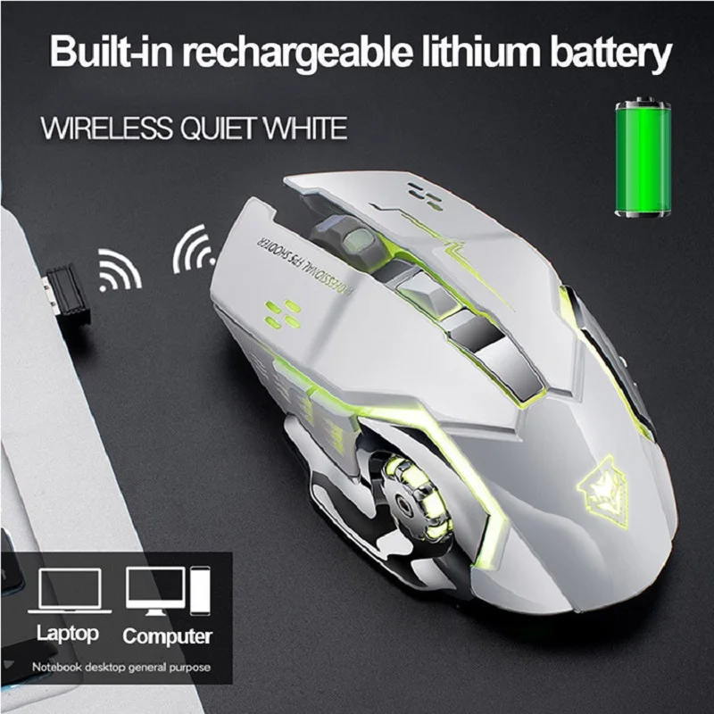 2,4 Ghz Belaidė Optinė Kompiuterio X8 Mouse Wireless Charging Žaidimas Pelės Išjungti Šviesos Mechaninė už PC Gamer
