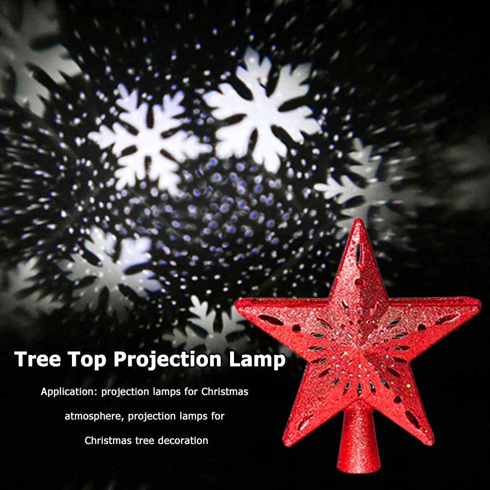 Kalėdų Eglutė Topper LED Star Viršų Šviesos ES/JAV/UK Plug Projekcija Lempos Šviesos Aukso Šalis Romantiškas Kalėdų Dekoracijos namams