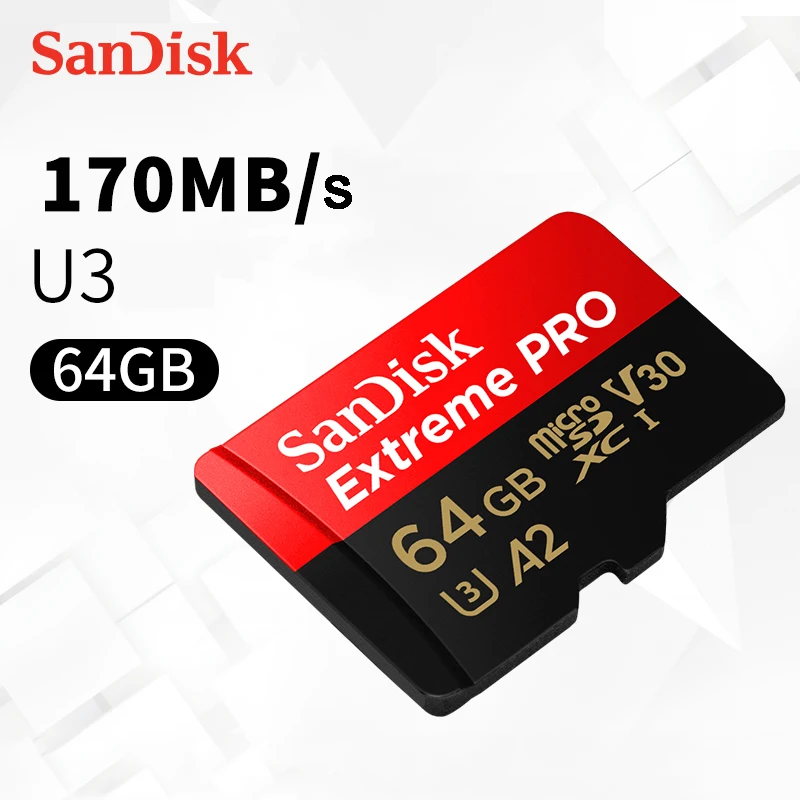 SanDisk Extreme PRO 170MB Atminties Kortelę 64GB 128GB 256 GB 400GB 