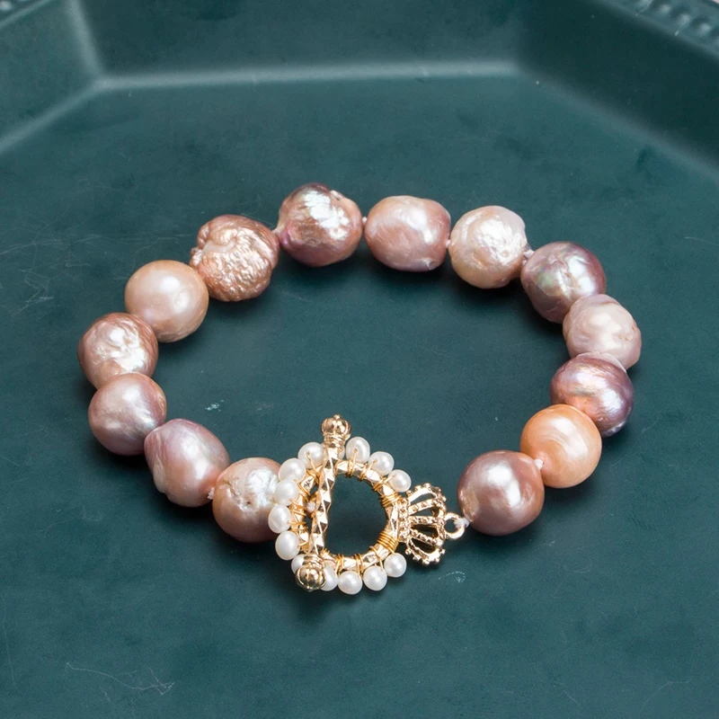 Sinya Natūralūs Gėlo vandens Baroko Perlų Apyrankės Spalvingas Perlų Mados Desigh Geriausia dovana Mamai Moterų Loverr