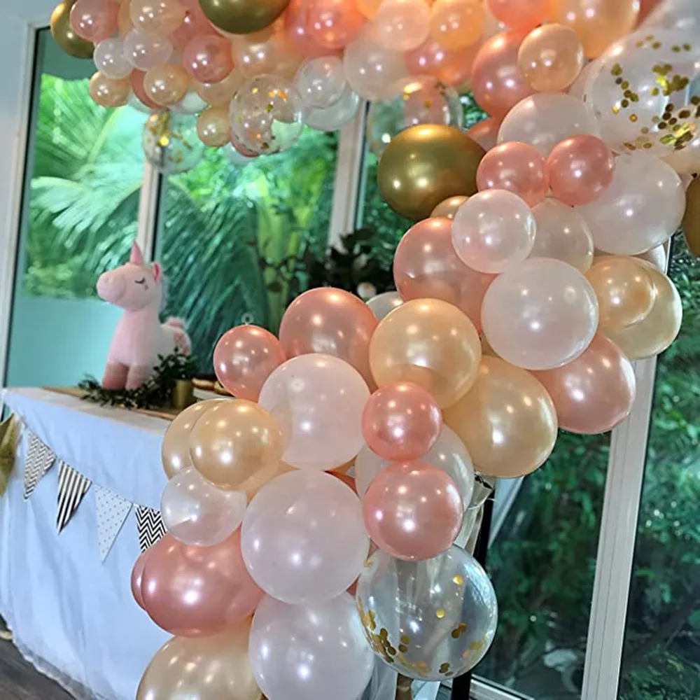 Rose Aukso Balionas Arch Girliandą Rinkinys, Aišku, Premium Lateksiniai Balionai Vestuvių Nuotakos Baby Shower Gimtadienio Bachelorett Šaliai Dekoro