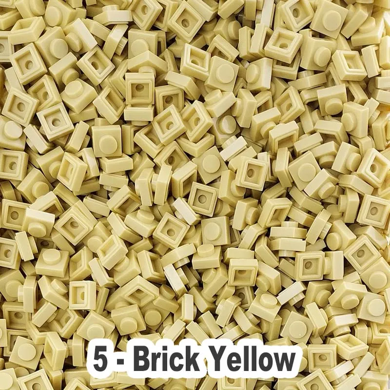 No. 5 Plytų Geltona Švietimo Statybos Žaislas Plastiko Mažų Statybos Mūrinis Priedai 1X1 Plokštė Blokai Pikselių Menas, Skirtas Suaugusiems,