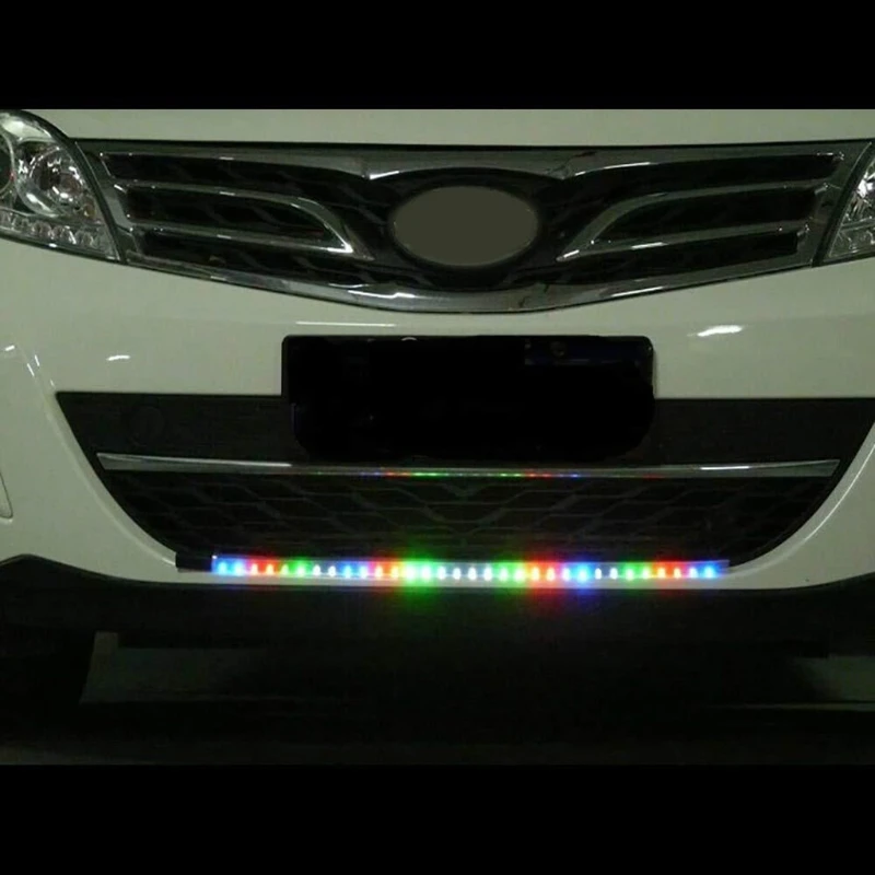 1 Rinkinys 56CM 7 Spalvų 5050 48 LED RGB Skaitytuvas Flash Automobilių Strobe Knight Rider Kit Šviesos Juostelės