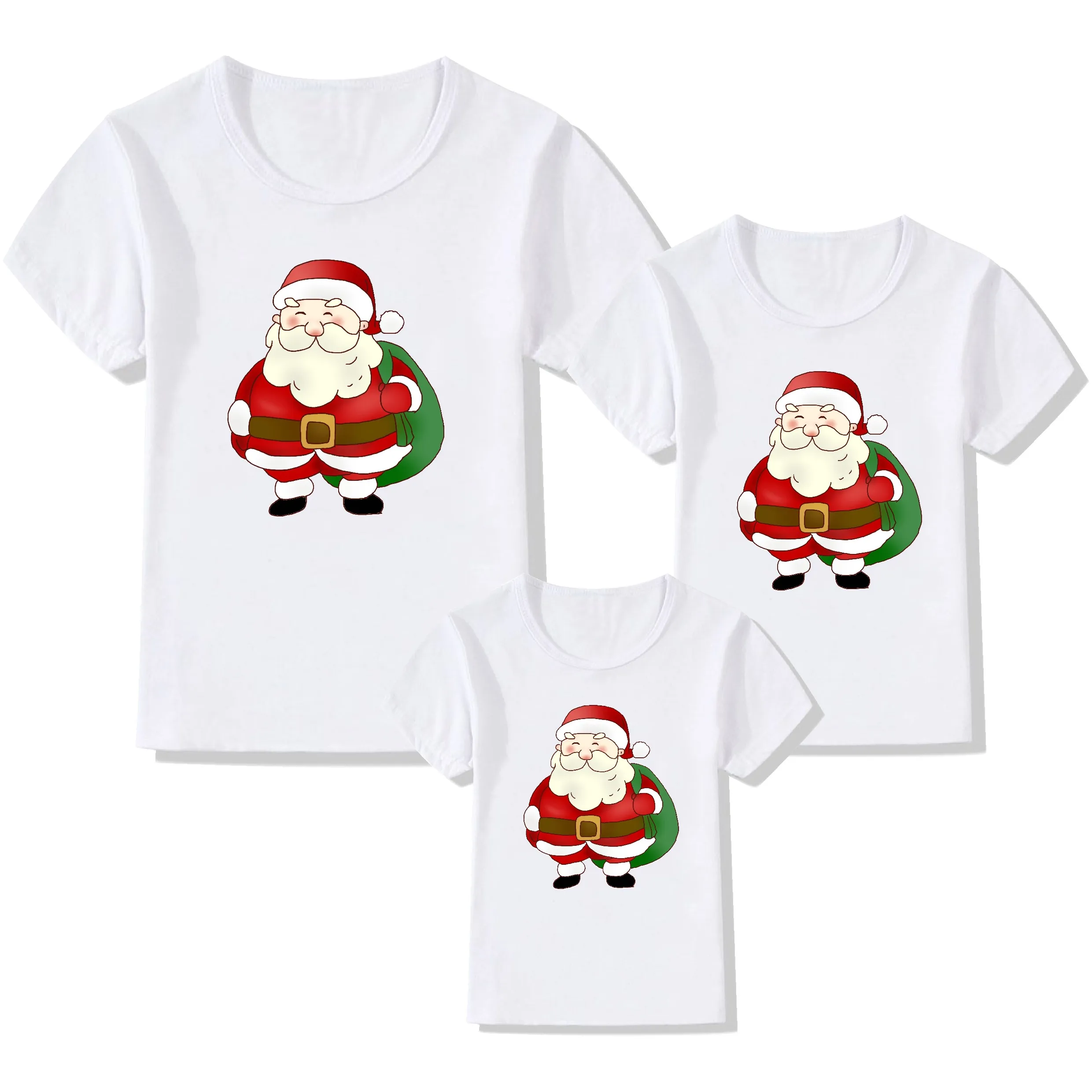 Šeimos Kalėdų Komplektus Marškinėlius Santa Claus Spausdinti Motina Ir Dukra, Tėvas Ir Sūnus Trumpas Rankovės Atitikimo Šeimos Komplektai