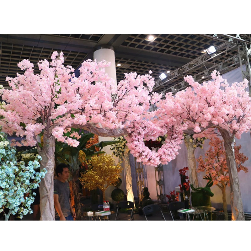 160 vadovai šilko cherry blossom šilko dirbtinių gėlių puokštė, dirbtinė vyšnių žiedų medžio namų dekoro 