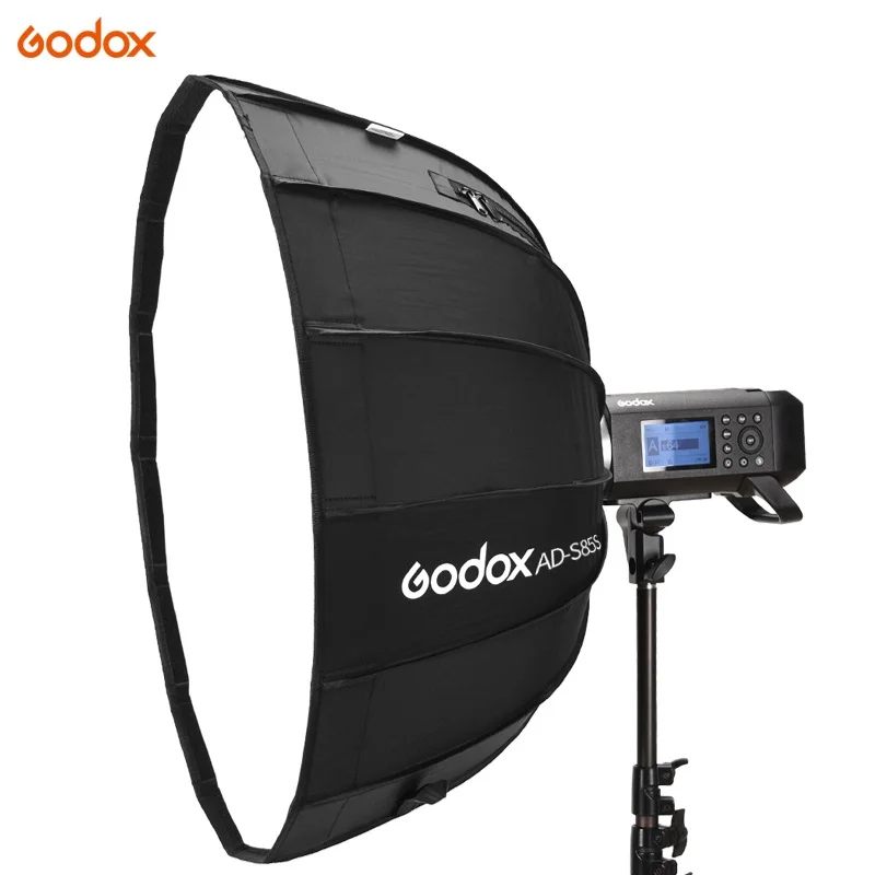 Godox AD-S85S 85cm Sidabro Giliai Parabolinis Softbox su Korio Tinklo Godox Mount Softbox už AD400PRO