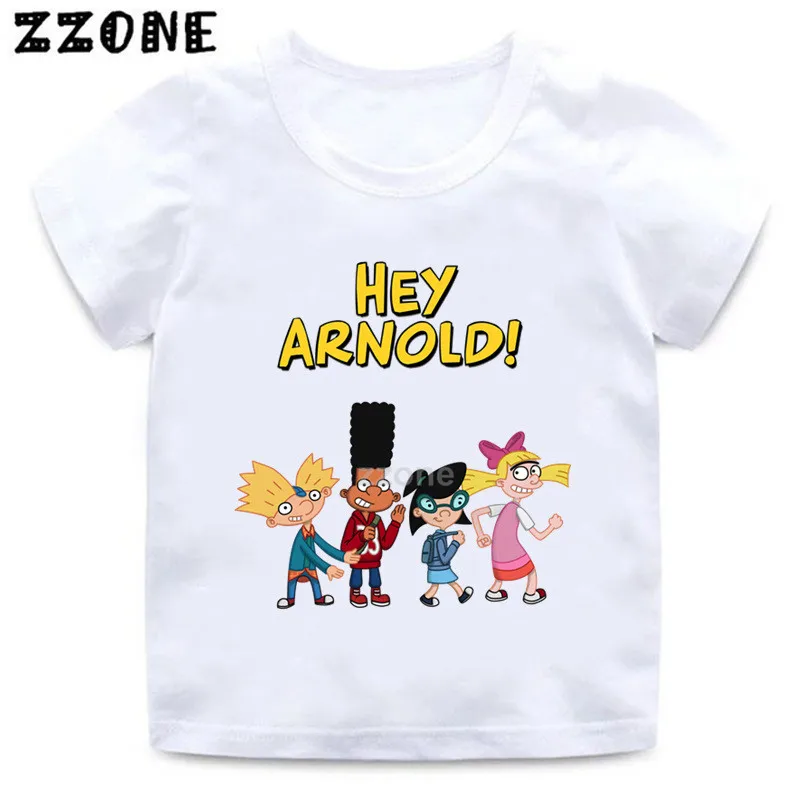 Berniukų ir Mergaičių Hey Arnold Animacinių filmų Spausdinti marškinėliai Vaikams Juokinga Drabužius Kūdikiui Vasaros trumpomis Rankovėmis T-shirt,ooo5253
