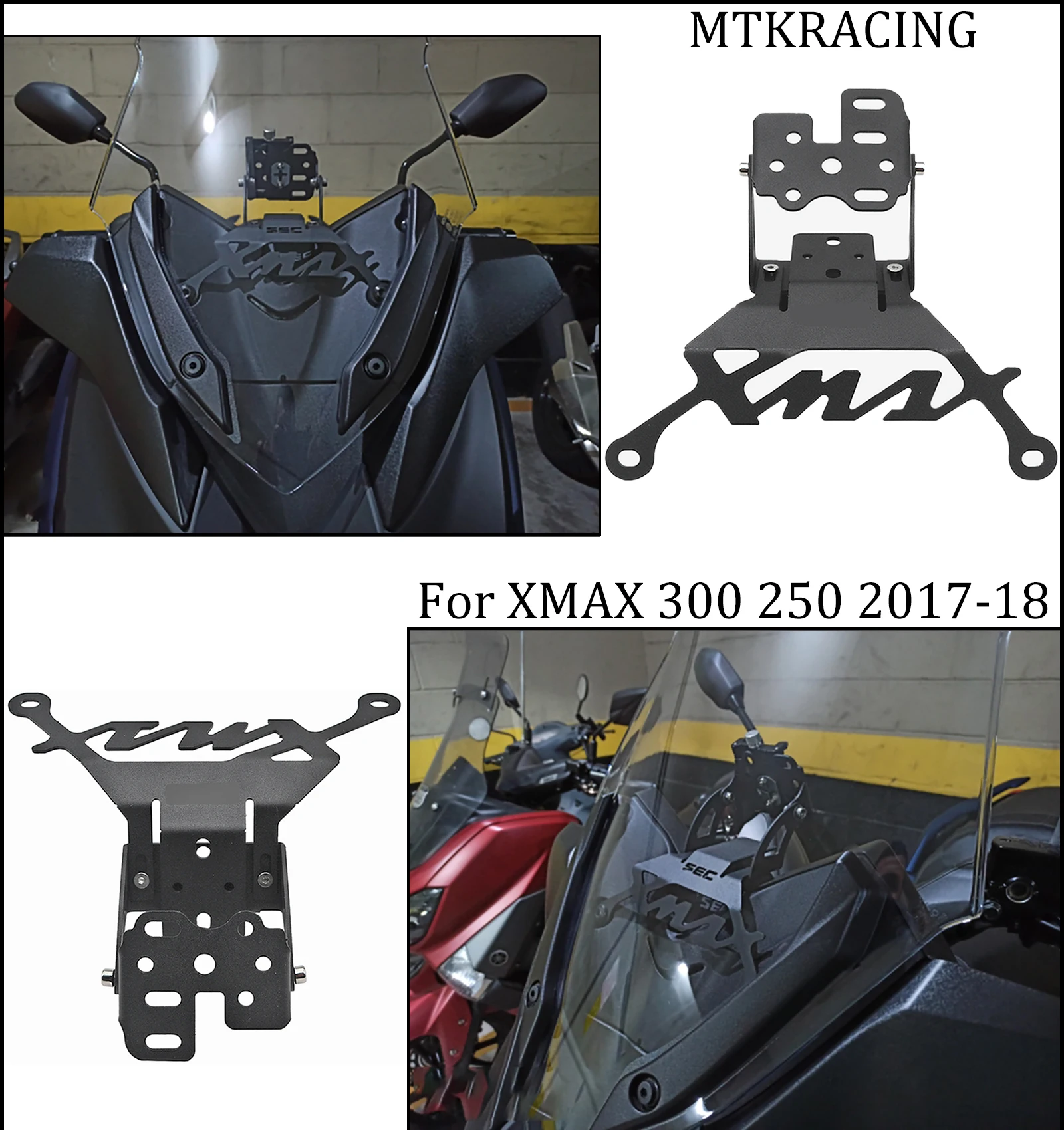 MTKRACING UŽ YAMAHA XMAX 250 XMAX 300 motociklo priekinis laikiklis išmaniųjų telefonų turėtojas, gps baras mobiliojo 2017-2018