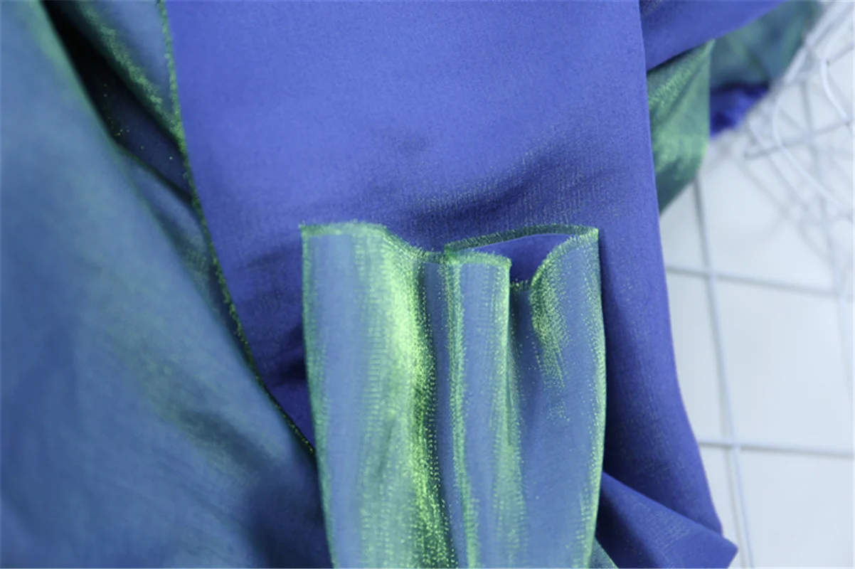 Nauja Mėlyna žalia kristalų šilko šilkinis sijonas audinys perlamutro drabužio audinys net raudona marškinėliai dizaineris 