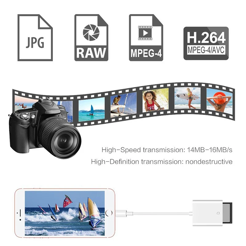 Micro SD Kortelių Skaitytuvą už Žaibas į SD Kortelę Fotoaparato, Skaitytuvo Adapteris TypeC OTG Kortelės Skaitytuvą, skirtą 