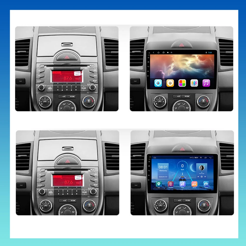 OKNAVI Už KIA Soul 2008-2013 m. GPS Navigacija, Automobilių Multimedia Vaizdo Grotuvas Su Carplay 4G WIFI Caemra 2 Din 