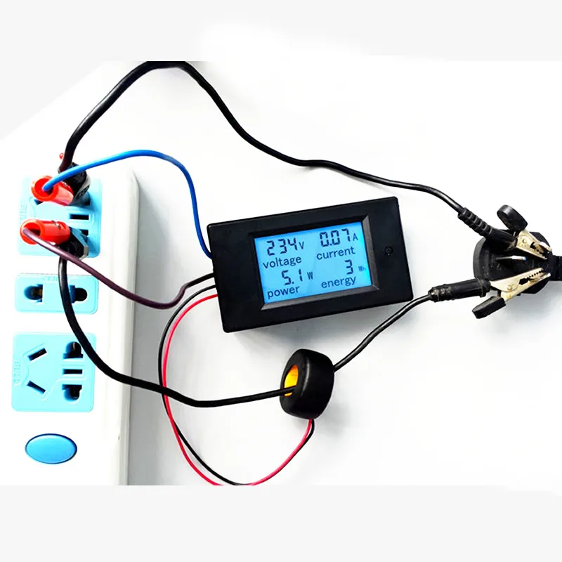 Skaitmeninis LCD Ekranas AC Įtampos Metrų AC80-260V 20A 100A Voltmeter Ammeter Įtampa Srovės Elektros Energijos Multimetras Skydelis Testeris