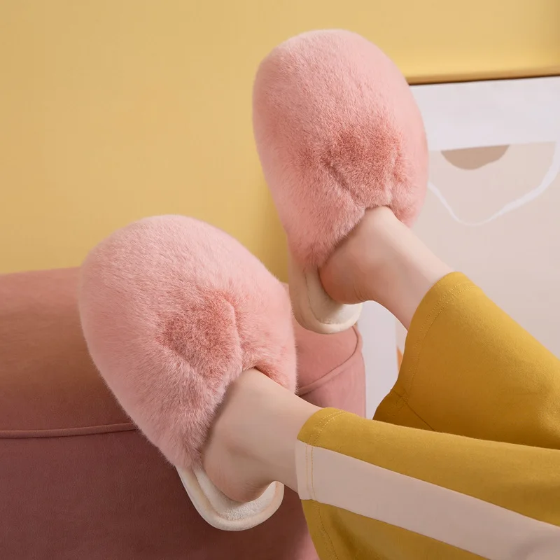 Medvilnės šlepetės moterims pliušinis šiltos žiemos namų patalpų anti-slip trimatę animaciją namų tarpvalstybinių grindų šlepetės.