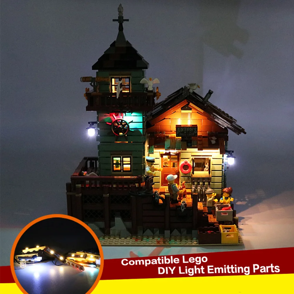 LED lemputės Komplektą Kojų Senųjų Žvejybos Parduotuvės, Statyba Blokai 21310 