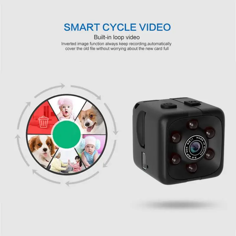SQ11 Mini Kamera 720-1080P Jutiklis Veiksmų Kamera, Naktinio Matymo Kamera Judesio DVR Mikro Kamera, Sporto DV Vaizdo Mažas Cam