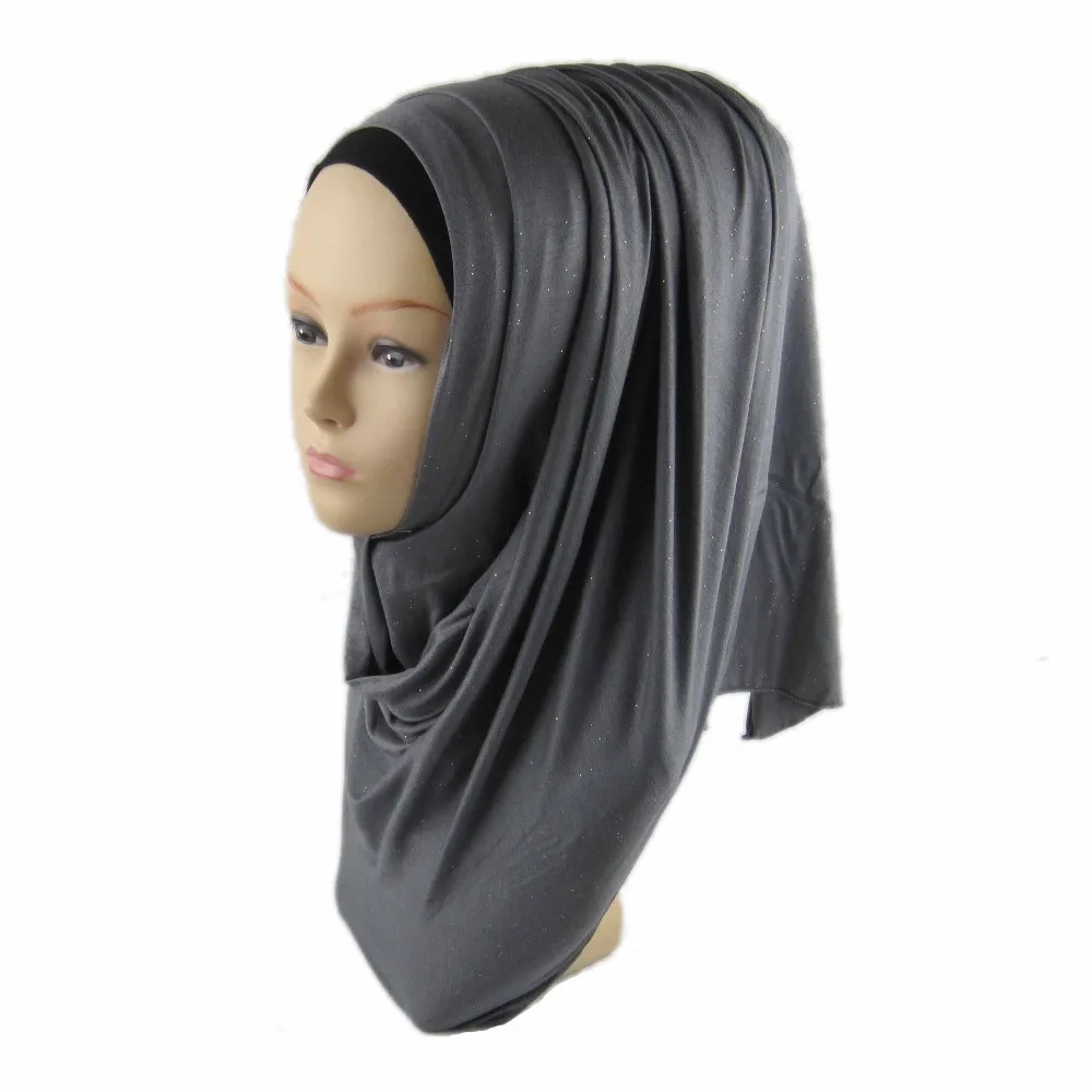 H1197 aukštos kokybės blizgučiai medvilnės jersey musulmonų ilgas šalikas,minkštas moterų hijab headwrap,įvairių spalvų