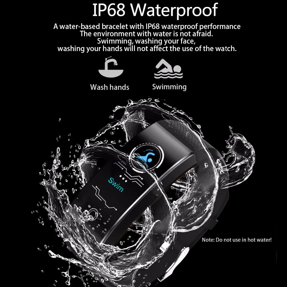 LIGE Smart Apyrankę IP68 Vandeniui sporto Stebėti Širdies ritmą, Kraujo Spaudimą Pedometer Apyrankė Fitness Tracker 