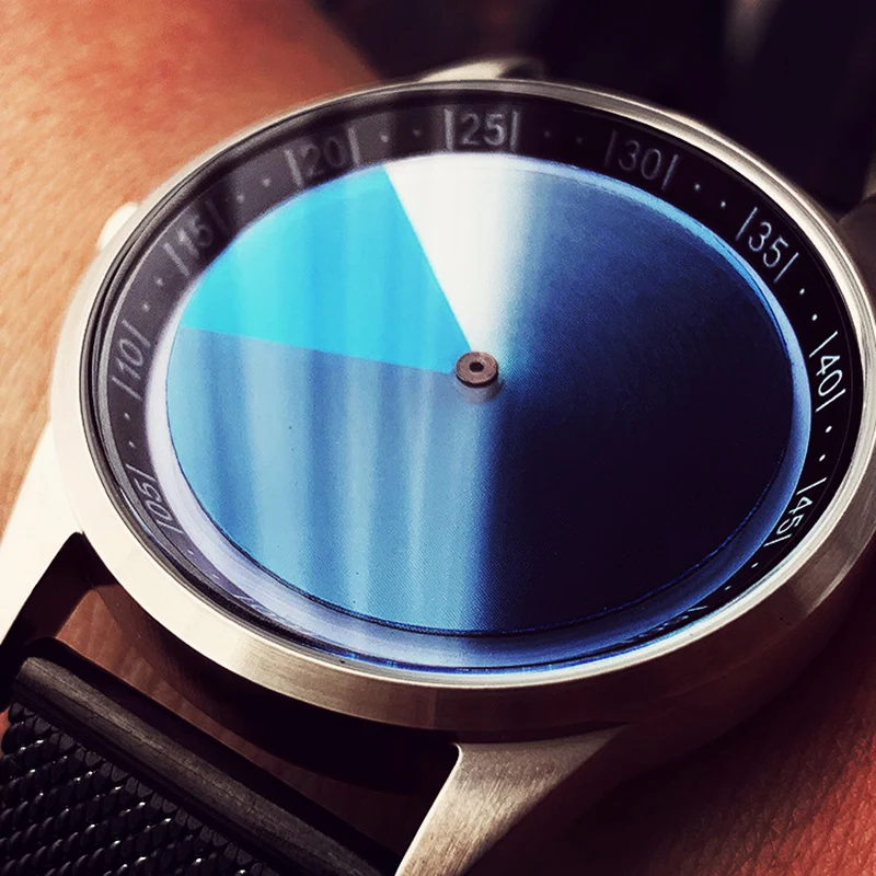 Enmex dizaino, Mėlynos spalvos kodas vyrų wristwatchcreative dizaino nerūdijančio plieno atveju Transformuoti mėlyna veido kvarcinis laikrodis žiūrėti