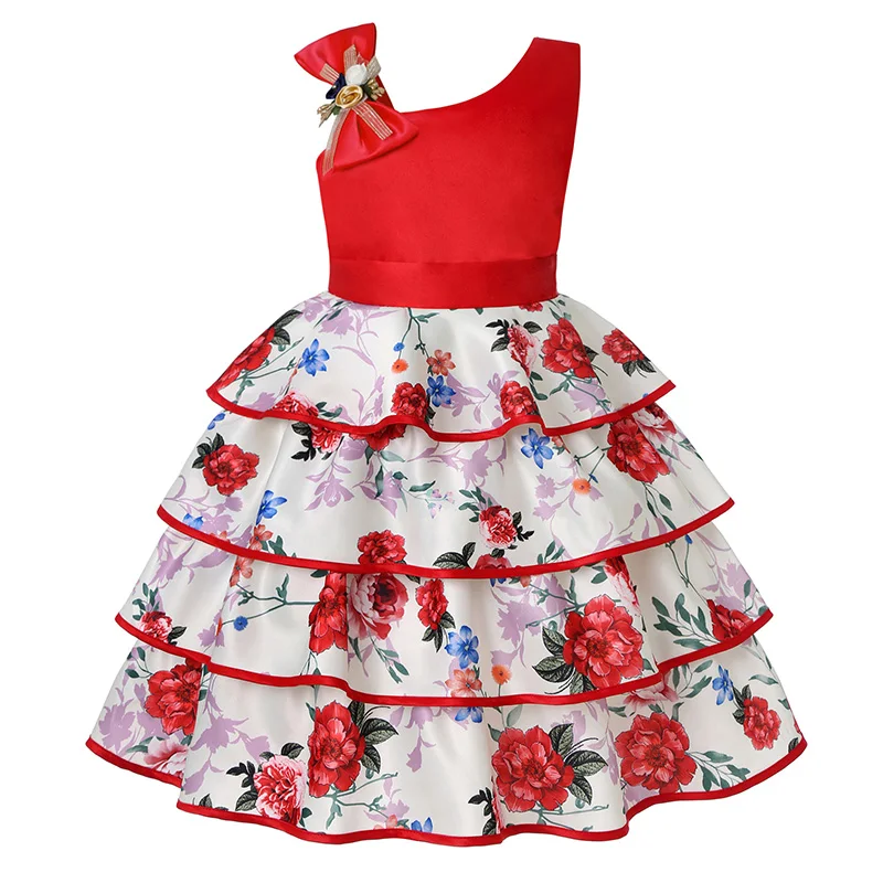 Vaikai Gėlių Juostele Suknelės Mergaitėms Kalėdų Vaikų Drabužių Suknelė Princesė Brithday Vestuves Baby Girl Suknelė Su Laivapriekio