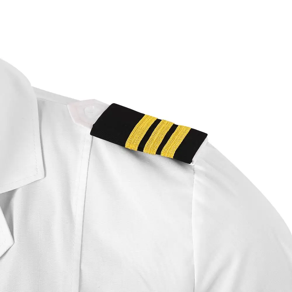 1 Pora Profesionalaus Piloto Uniformą Antpečiais Aviatoriai Marškinėliai Pečių Epaulettes Drabužių Apdailos Antpetis Su Aukso Juostelėmis