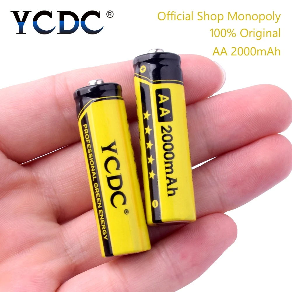YCDC 4x NI-MH AA Įkraunamas Baterijas 1.2 V 2000mAh NIMH Baterijos 1,2 v Žaislų Pele Žibintuvėlis Baterija Sekminių Batery Atveju Langelis