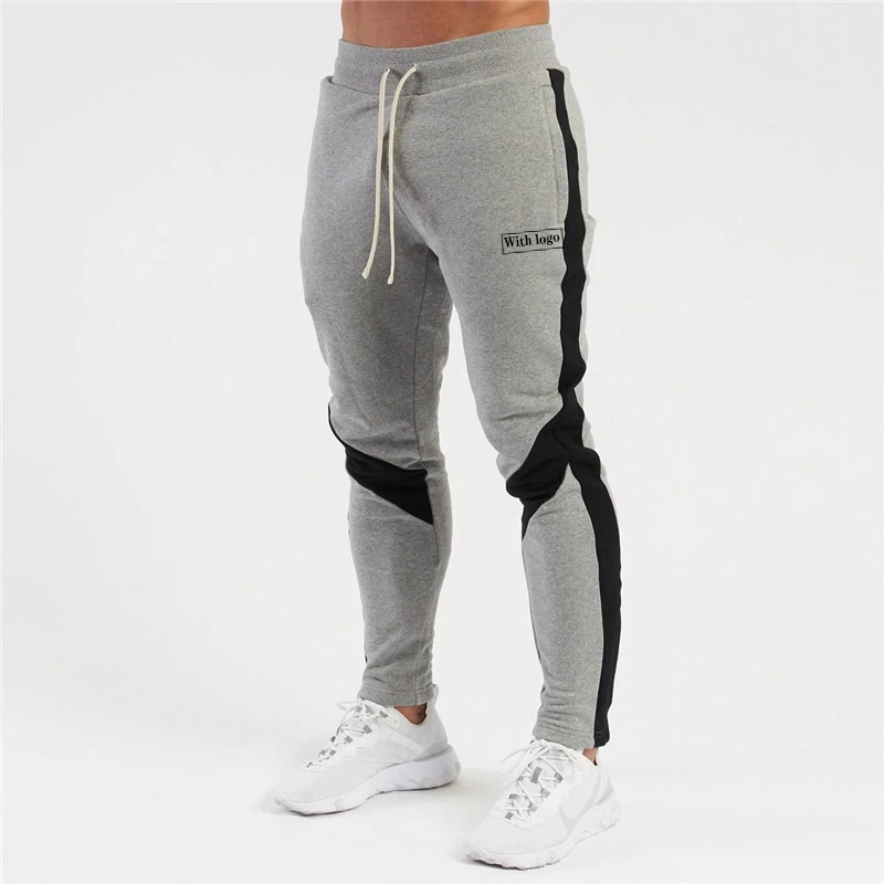 Medvilnės sweatpants vyrų streetwear atsitiktinis kelnės mados streetwear siuvinėjimo fitneso treniruotės vyrų drabužiai vyriškos kelnės