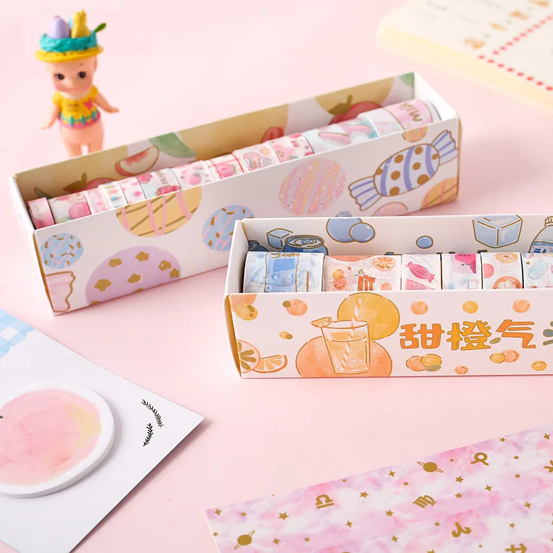 10vnt/daug Japonijos Dekoratyvinės Washi Tape Nustatyti Spalvinga Raštinės reikmenys Scrapbooking Kvapų Washi Tape Mokyklos Raštinės Reikmenys, Skirti 