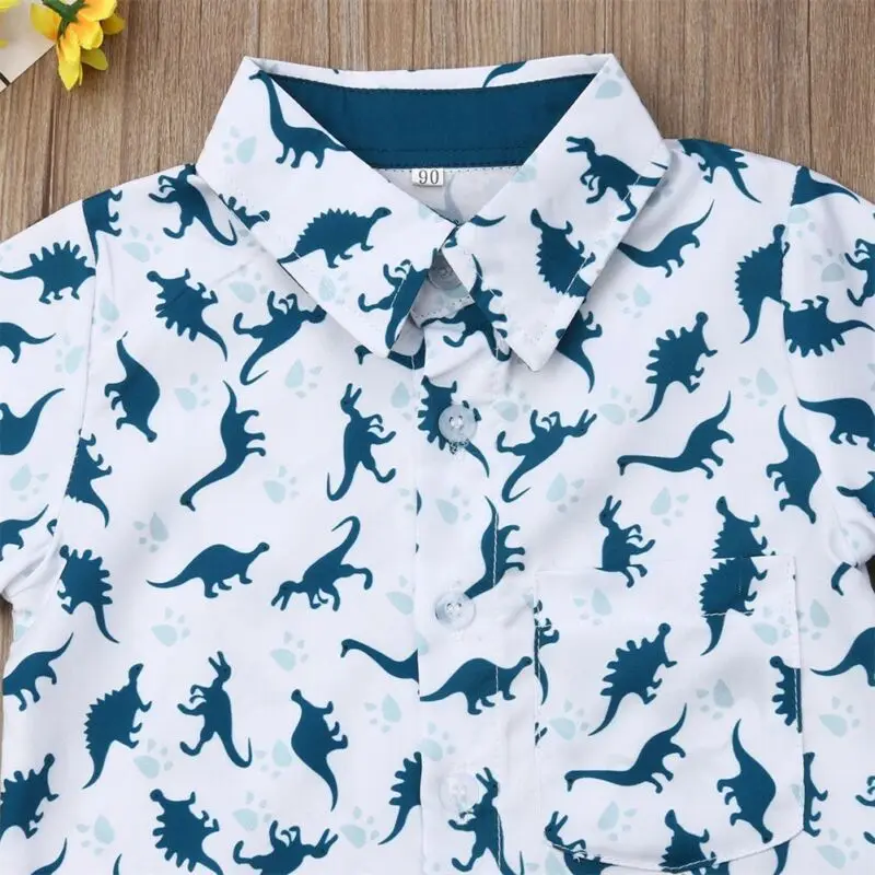 Nauja Vasaros Drabužių Berniukai Dinozauras, Print T-shirt Girls Viršūnes+Šortai Berniukui Kelnes Vaikiška Apranga Vaikams 2vnt Komplektas