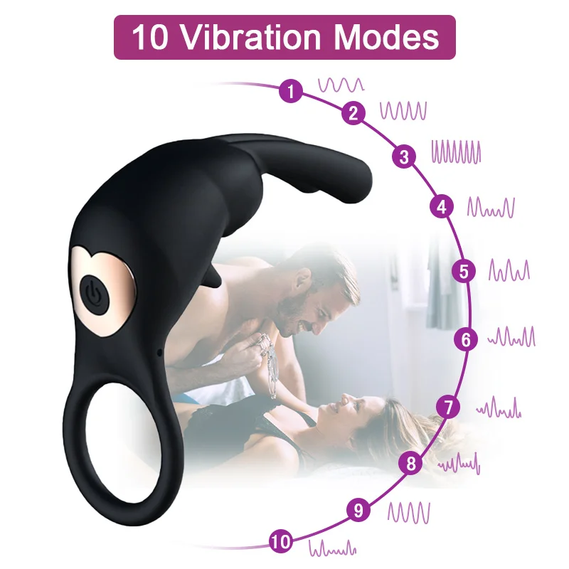 GUIMI Penis Vibratorius Žiedas 10 Greitį Sekso Liežuvio Klitorio Massager Erotinis Sekso žaisliukai Vyrams Sekso Žaislai Poroms Pora Sekso Parduotuvė
