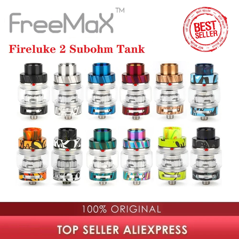 Originalus Freemax Fireluke 2 Subohm Bakas 2 ml/5 ml Talpos, su TX1 & TX2 akių ritė slide-to-open top užpildyti dizainas vs Drop Dead RPN