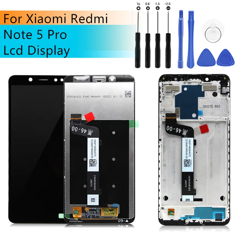 Už Xiaomi redmi 5 pastaba Pro pantalla LCD Ekranas jutiklinis ekranas skaitmeninis keitiklis su Rėmu Redmi 5 Pastaba LCD Ekranas Surinkimas Remontas Dalis