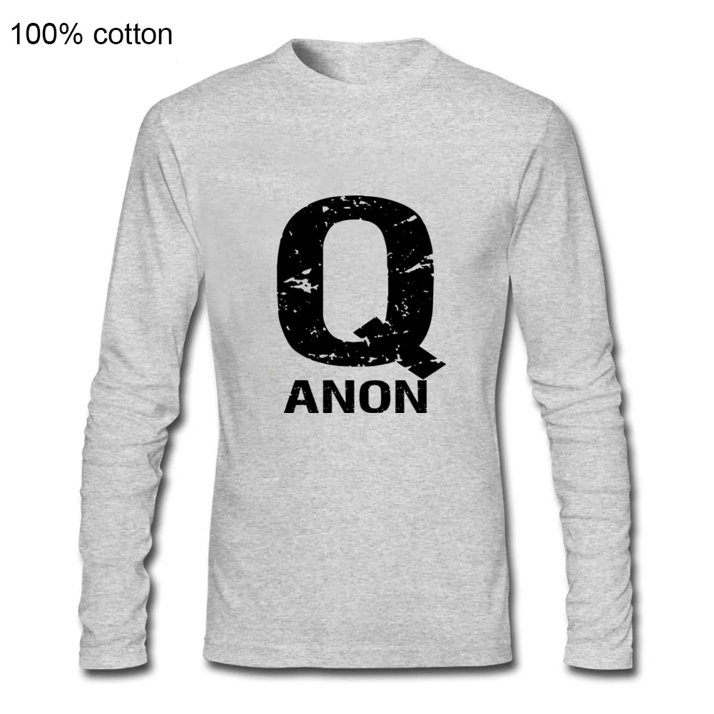 QAnon Laisvės Judėjimo ilgai T marškinėliai vyrams Q Anon White Rabbit T-shirts Laišką spausdinami juoda ilgai marškinėlius kietas vyras summer tee marškinėliai