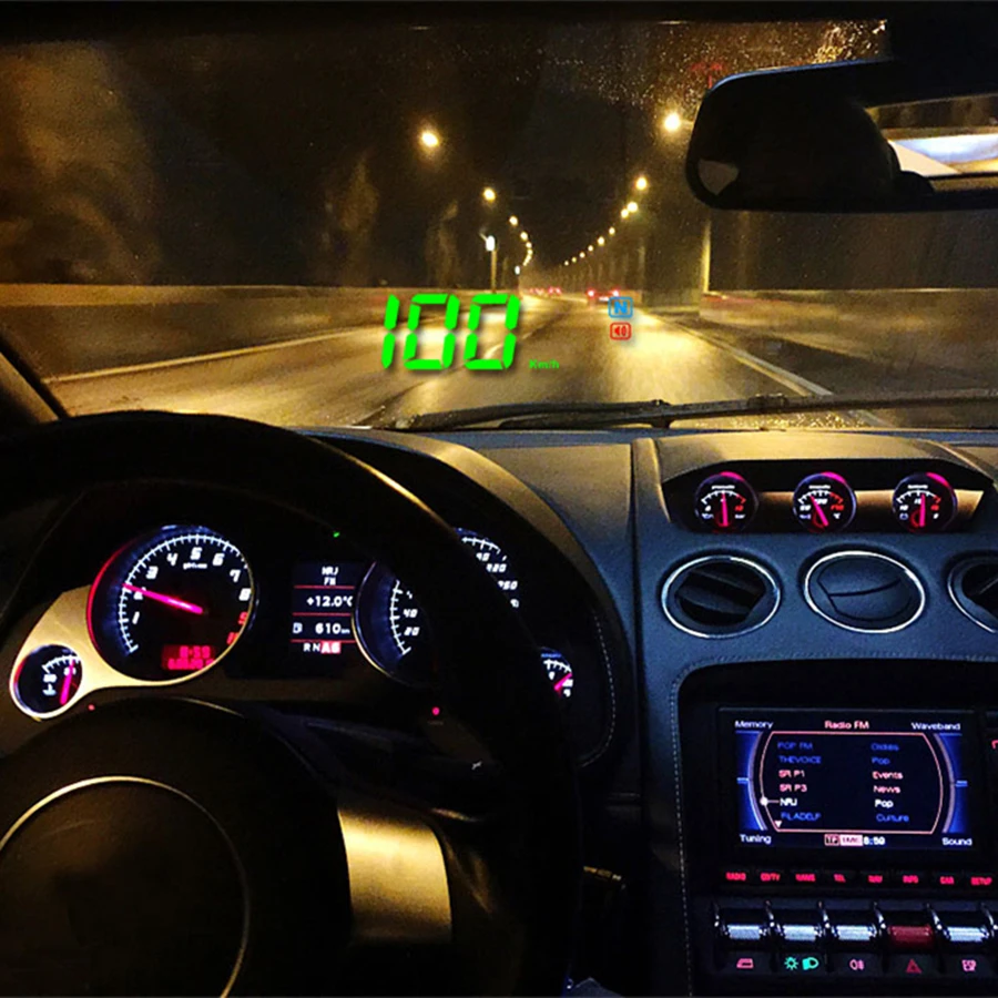 Head Up Display Automobilių HUD GPS Spidometro Greitis Vandens Temp Skaitmeninis Greičio Įspėjimo prekinis, galinis Stiklo Projektorius Auto Navigacijos Naujausias