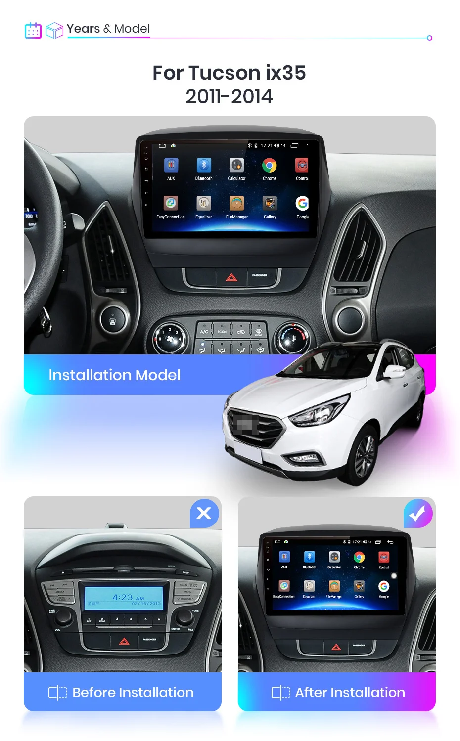Android 10.0 GPS Navigacija Radijo DVD Grotuvas Hyundai IX35 2009-m. Vaizdo Grotuvas Stereo Headuint nemokamai Pastatytas Carplay dsp