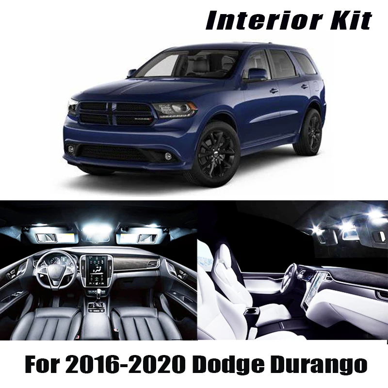 10x Canbus Baltos LED Lemputės Interjero Rinkinys 2016-2020 Dodge Durango Žemėlapis Daiktadėžė Magistraliniai Krovinių Licencijos Lemputė 12V Automobilio Šviesos