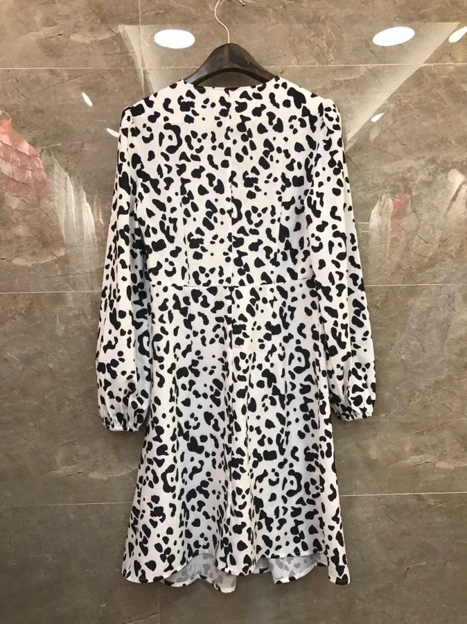 2020 m. Ankstyvą Pavasarį, Naujas Modelis, Madingas Elegantiškas, Seksualus V-kaklo Leopard Print Suknelė Nemokamas Pristatymas visame Pasaulyje