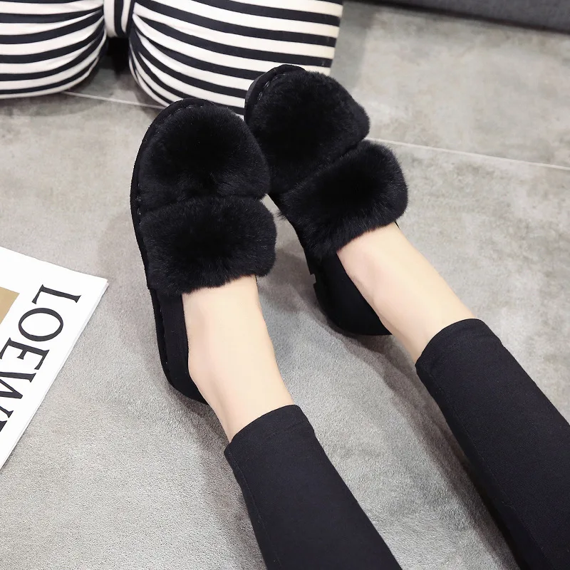 Nauja Rudens žiemos moterų batai, šilta medvilnė batai Furry butas šlepetės mados Doudou Žirniai shoepers Batai