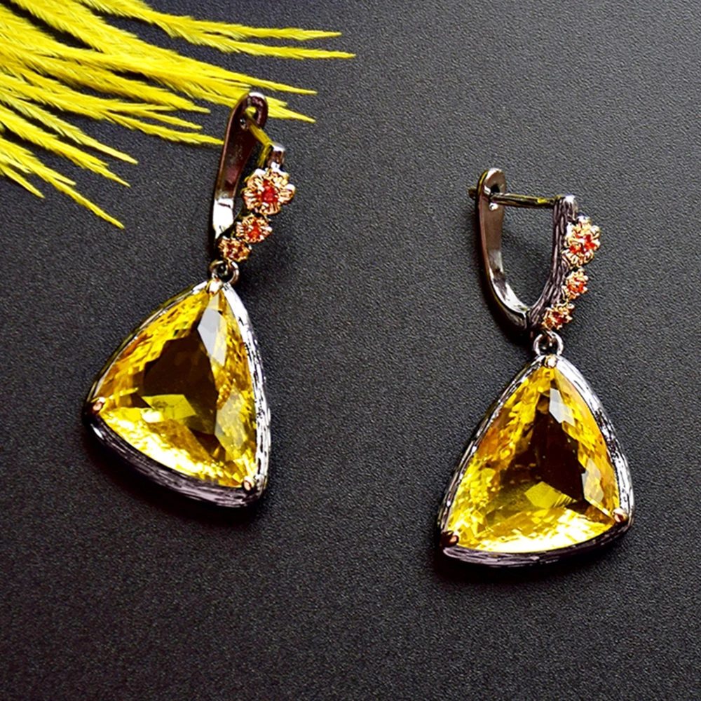 Didelis Trikampis Aukso Kubinių zirconia akmenys Tabaluoti Auskarai Papuošalai Neįprasto dizaino Prabangūs, Dideli auskarai Moterims
