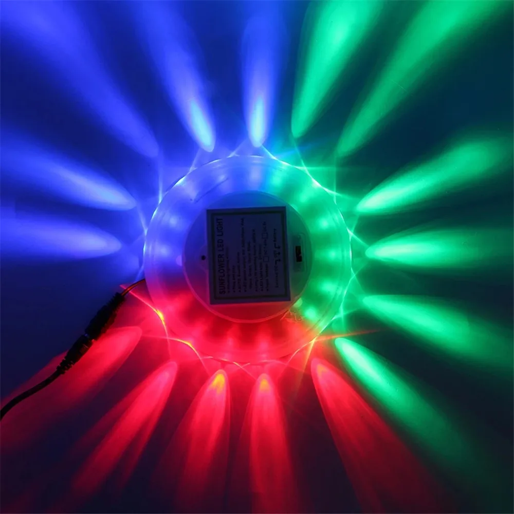 Garso Aktyvuotas Lazerinis Projektorius 8W 7 Spalvų DJ Disco Ball Light RGB Scenos Apšvietimo efektas Lempos Muzikos Kalėdų KTV Šalies Šviesos