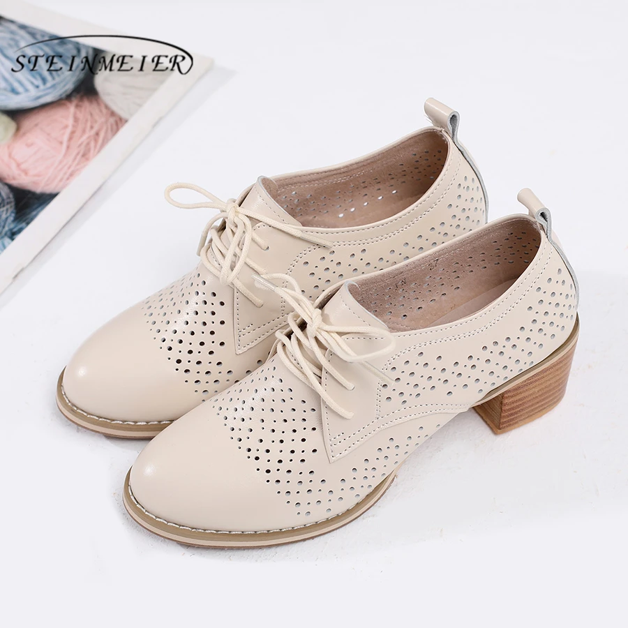 Originali karvės odos dizaineris vintage batai Siurbliai Sandalai laisvalaikio bateliai rankų darbo oksfordo bateliai moterims smėlio pilka vasaros 2020 m.